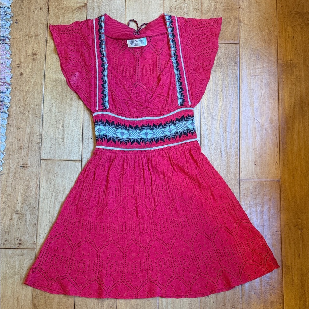 Vintage Free People Women’s Red Knit Dress